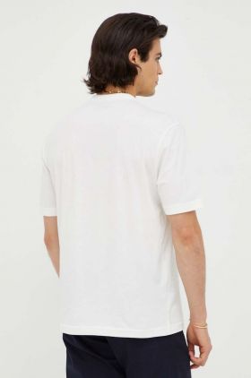 PS Paul Smith tricou din bumbac culoarea bej, cu imprimeu