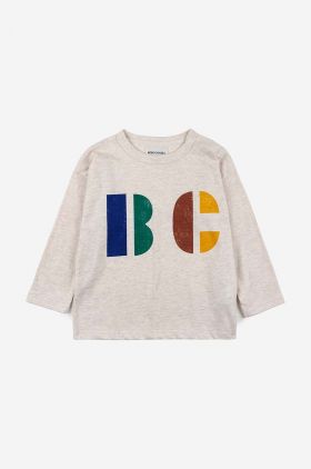 Bobo Choses longsleeve din bumbac pentru bebeluși culoarea bej, cu imprimeu