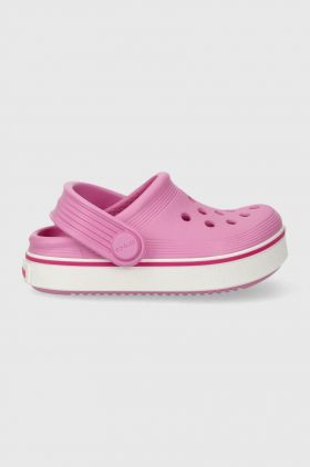 Crocs slapi copii CROCBAND CLEAN CLOG culoarea roz