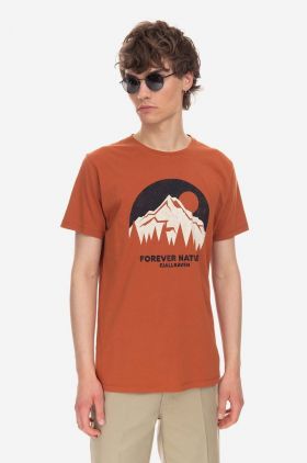 Fjallraven tricou din bumbac culoarea portocaliu, cu imprimeu F87053.243-243