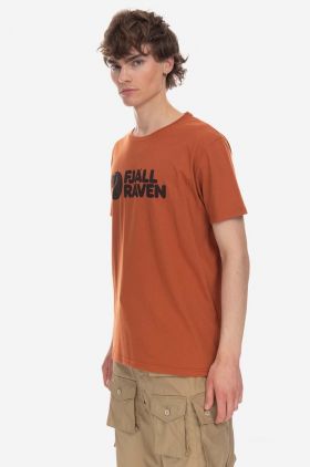 Fjallraven tricou Fjallraven Logo culoarea portocaliu, cu imprimeu F87310