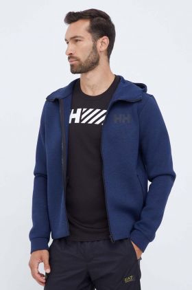 Helly Hansen hanorac Hydropower Ocean 2.0 culoarea bleumarin, cu glugă, cu imprimeu 34264