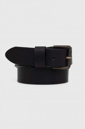 Pepe Jeans curea de piele barbati, culoarea negru