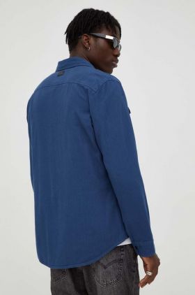 G-Star Raw camasa din bumbac barbati, culoarea albastru marin, cu guler clasic, slim