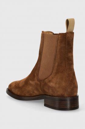 Gant botine din piele intoarsa Fayy femei, culoarea maro, cu toc plat, 27553384.G45