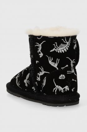 Emu Australia pantofi din piele intoarsa pentru bebe Toddle Reflective Dino culoarea negru