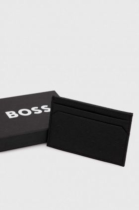 BOSS carcasa din piele culoarea negru