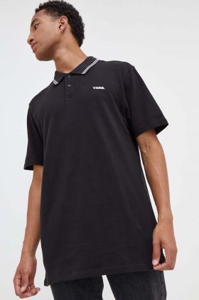 Vans polo de bumbac culoarea negru, neted