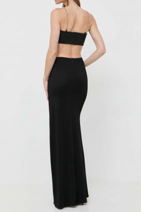 Elisabetta Franchi fusta culoarea negru, maxi, drept