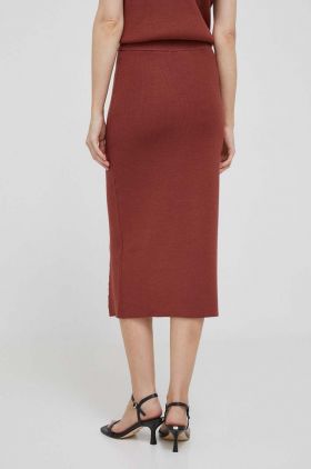 Dkny fusta culoarea rosu, maxi, drept