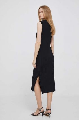 Dkny rochie culoarea negru, midi, drept