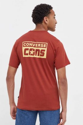 Converse tricou din bumbac culoarea rosu, cu imprimeu