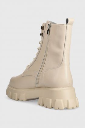 GOE bocanci de piele femei, culoarea bej, cu platforma, izolare usoara, MM2N4023.BEIGE