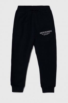 Abercrombie & Fitch pantaloni de trening pentru copii culoarea albastru marin, cu imprimeu