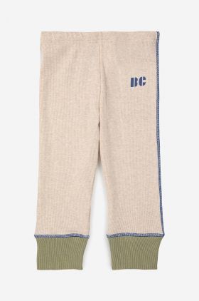 Bobo Choses leggins bebe culoarea bej, neted