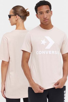 Converse tricou din bumbac culoarea roz, cu imprimeu