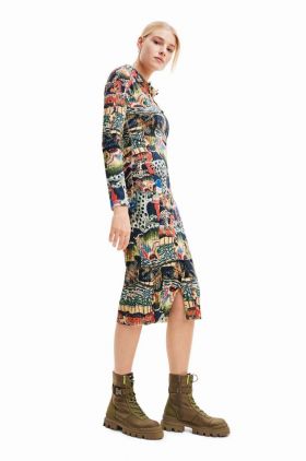 Desigual rochie midi, drept