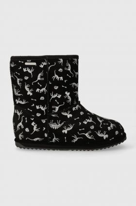 Emu Australia ghete de iarna pentru copii din piele K12948 Reflective Dino Brumby culoarea negru