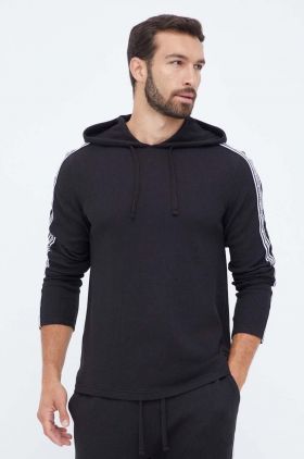 Michael Kors bluză lounge culoarea negru, cu glugă, cu imprimeu