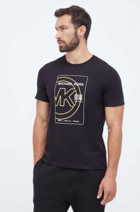 Michael Kors tricou lounge din bumbac culoarea negru, cu imprimeu