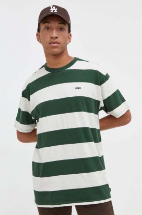 Vans tricou din bumbac culoarea verde, modelator