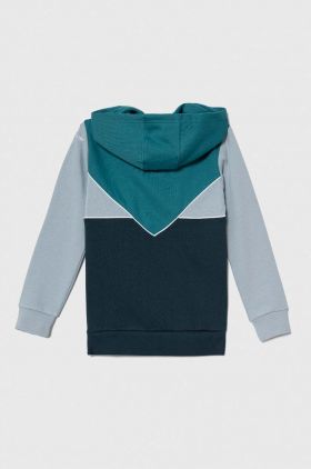 adidas Originals bluza copii culoarea verde, cu glugă, modelator