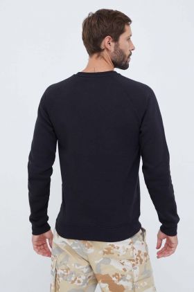 adidas Originals bluză Trefoil Essentials Crewneck bărbați, culoarea negru, cu imprimeu  IM4532