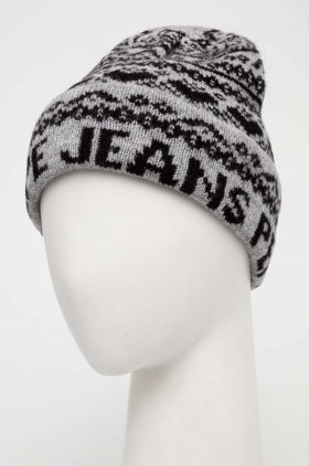 Pepe Jeans caciula culoarea gri, din tricot gros