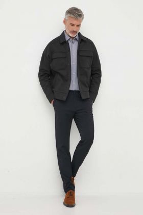 BOSS camasa barbati, culoarea gri, cu guler clasic, slim