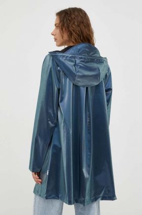 Rains geaca de ploaie 18050 Jackets femei, culoarea albastru marin, de tranzitie