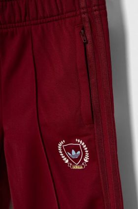 adidas Originals pantaloni de trening pentru copii culoarea bordo, neted