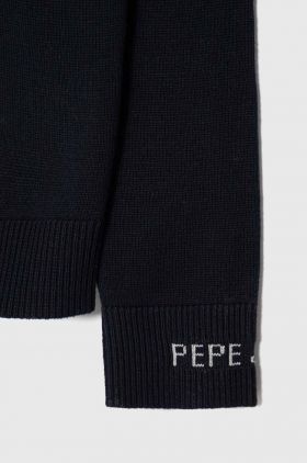 Pepe Jeans pulover de bumbac pentru copii culoarea albastru marin, light