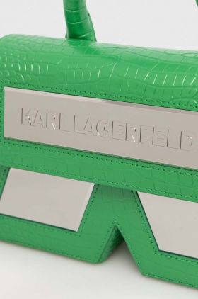 Karl Lagerfeld poseta de piele culoarea verde