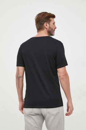 Boss Orange tricou din bumbac BOSS ORANGE culoarea negru, cu imprimeu