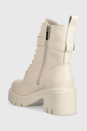 GOE bocanci de piele femei, culoarea bej, cu toc plat, izolare usoara, MM2N4040.BEIGE