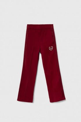 adidas Originals pantaloni de trening pentru copii culoarea bordo, neted