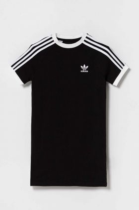 adidas Originals rochie din bumbac pentru copii culoarea negru, mini, drept