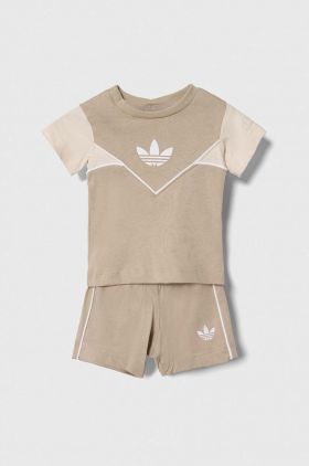 adidas Originals set de bumbac pentru copii culoarea bej