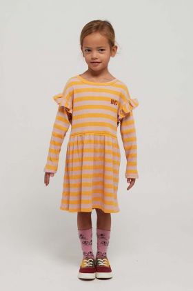 Bobo Choses rochie fete culoarea galben, mini, evazati