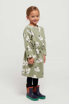 Bobo Choses rochie fete culoarea verde, mini, evazati