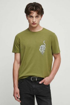 Medicine tricou barbati, culoarea verde, cu imprimeu