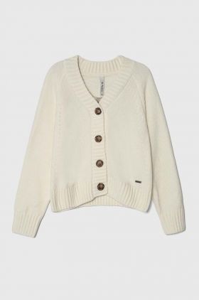 Pepe Jeans cardigan copii culoarea bej, călduros