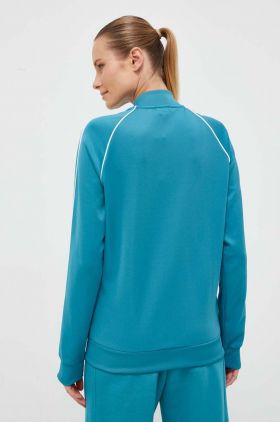 adidas Originals bluza femei, culoarea turcoaz, cu imprimeu