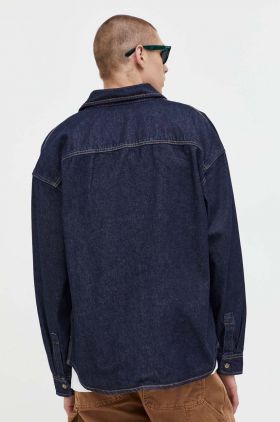 Dickies camasa jeans barbati, culoarea albastru marin, relaxed