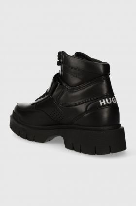 HUGO bocanci de piele Denzel barbati, culoarea negru, 50503641