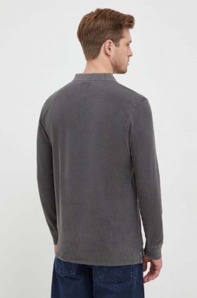 Pepe Jeans longsleeve din bumbac Oliver culoarea gri, neted