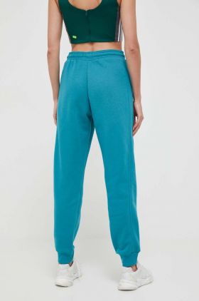 adidas pantaloni de trening culoarea turcoaz, neted