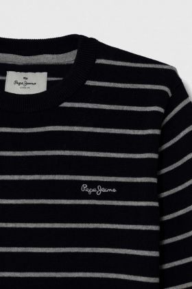 Pepe Jeans pulover de bumbac pentru copii culoarea albastru marin