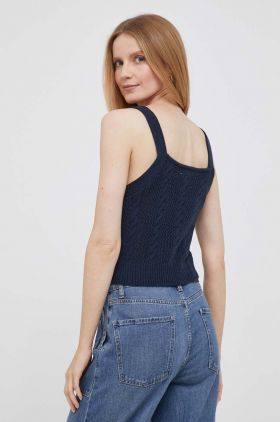 Pepe Jeans tricou din amestec de lana Emalynn culoarea albastru marin