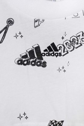 adidas tricou de bumbac pentru copii JG BLUV Q3 AOPT culoarea alb